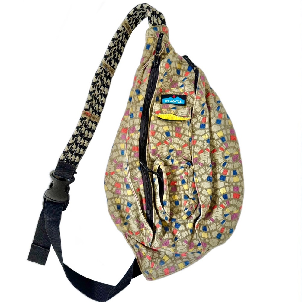KAVU Limited Edition Canvas Rope Bag Patterned Sling Bag
